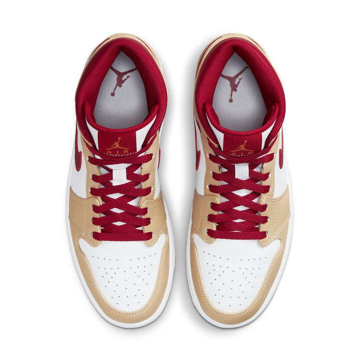 Jordan 1 Mid “Light Curry Cardinal”