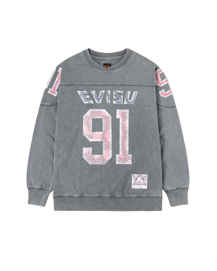Evisu Maglia a Maniche Lunghe con Logo e "91" Stampati