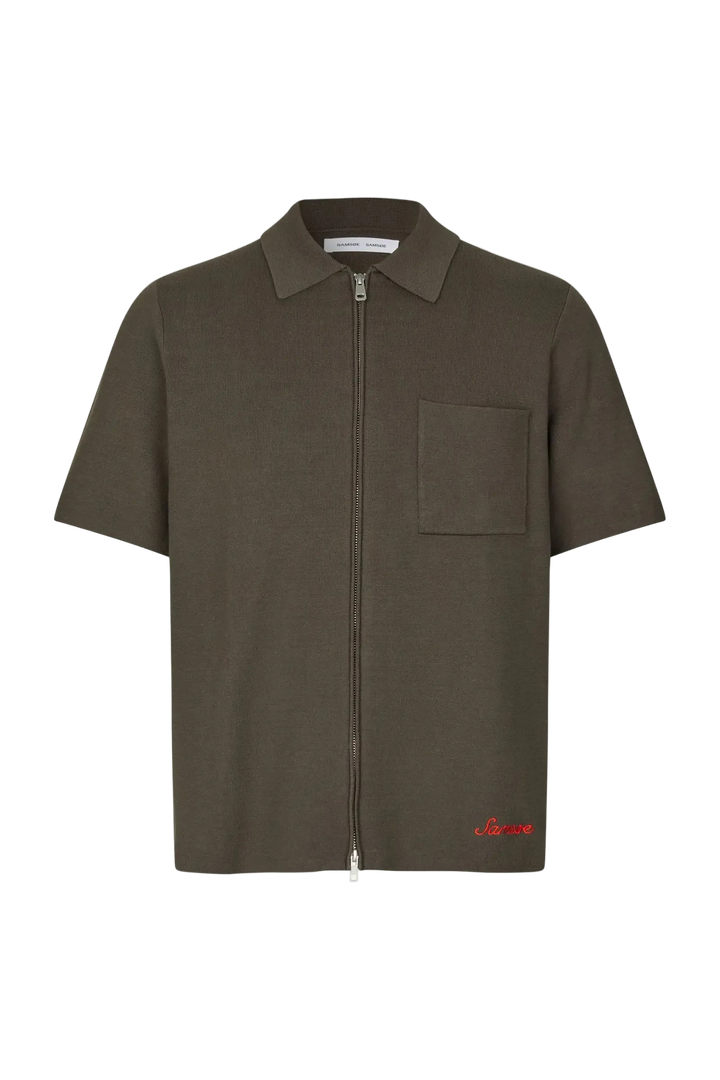 Samsøe Samsøe Sarico Zip Shirt SS (Black Olive)