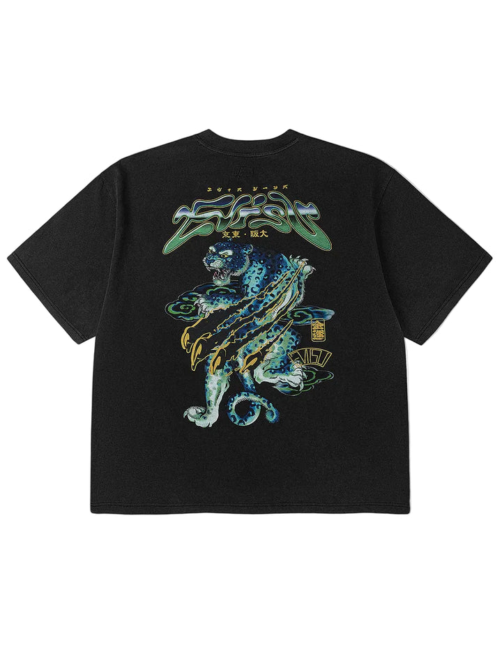Evisu Neon Leopard Printed T-shirt (Black)