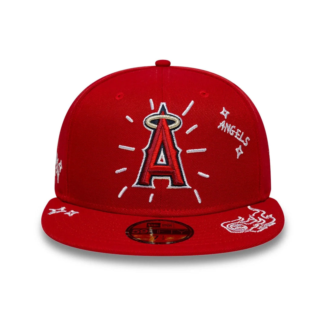 59FIFTY Fitted LA Angels MLB Scribble Rosso