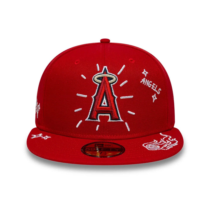 59FIFTY Fitted LA Angels MLB Scribble Rosso