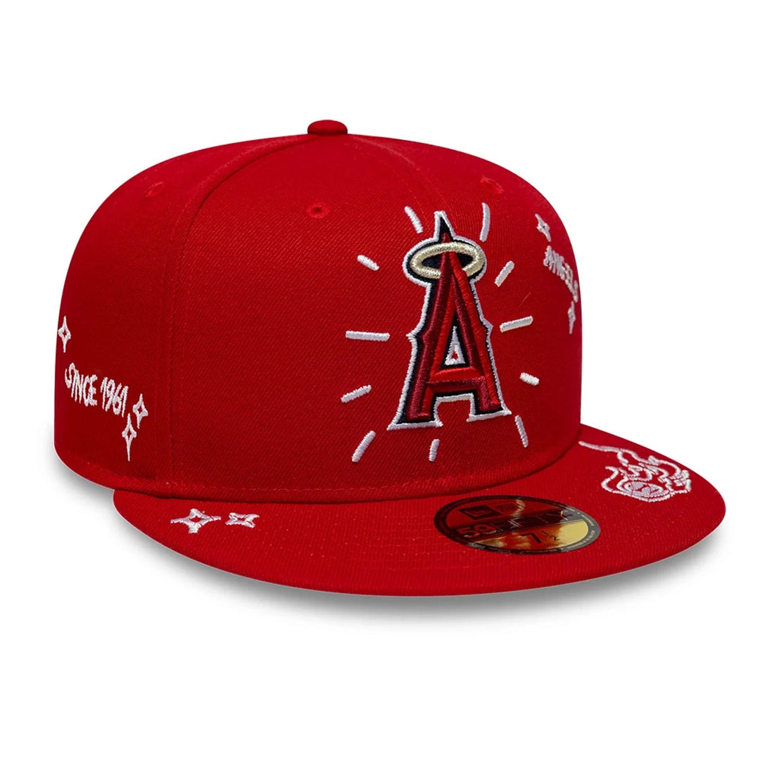 59FIFTY Fitted LA Angels MLB Scribble Rosso