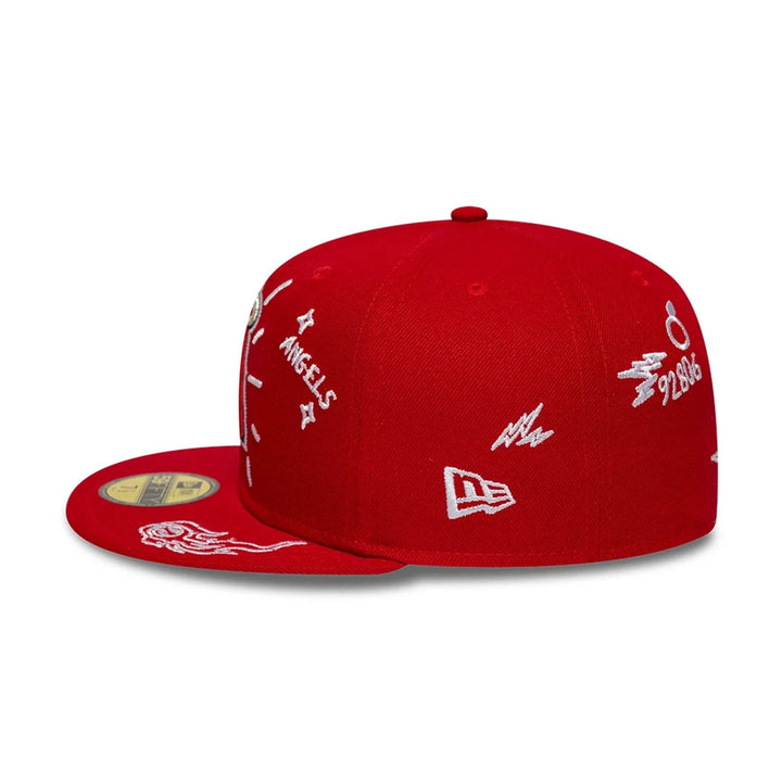 59FIFTY Fitted LA Angels MLB Scribble Rosso