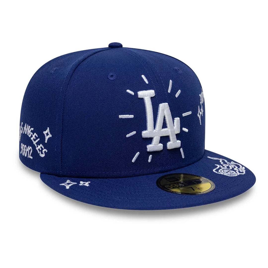 59FIFTY Fitted LA Dodgers MLB Scribble Blu Scuro