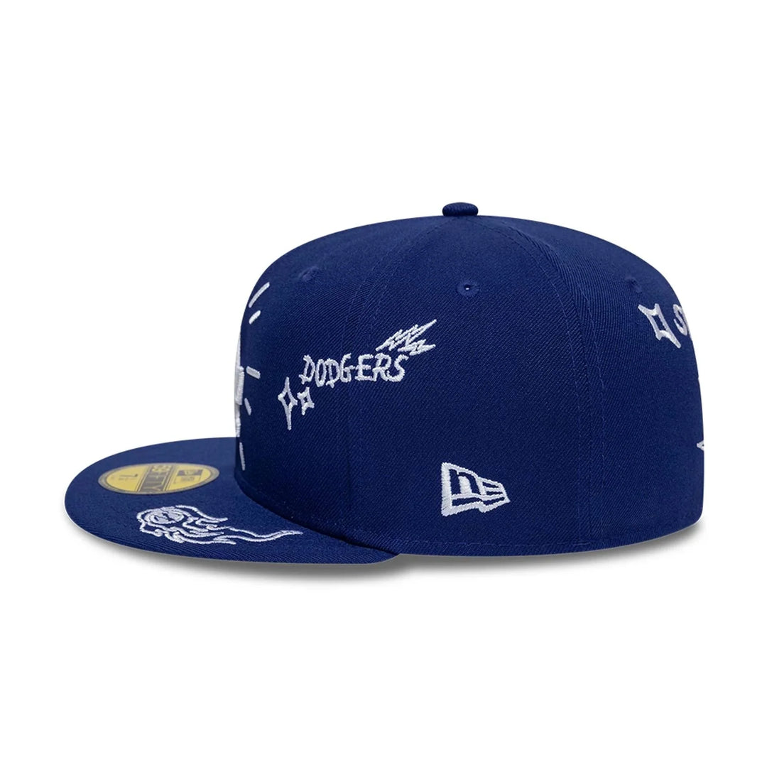 59FIFTY Fitted LA Dodgers MLB Scribble Blu Scuro