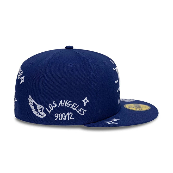 59FIFTY Fitted LA Dodgers MLB Scribble Blu Scuro