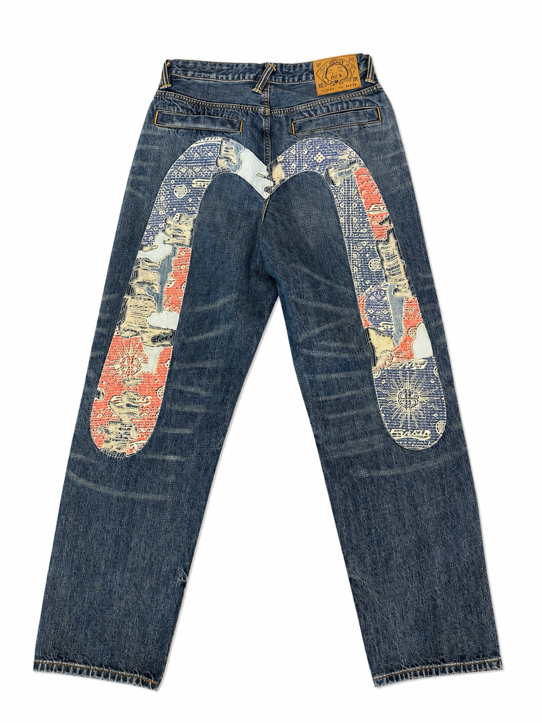 Evisu Seagull Jeans – Denim Blue con Dettagli Bandana