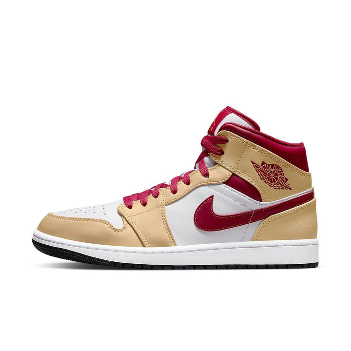 Jordan 1 Mid “Light Curry Cardinal”