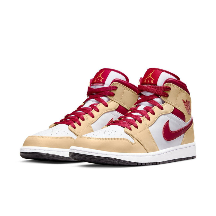 Jordan 1 Mid “Light Curry Cardinal”