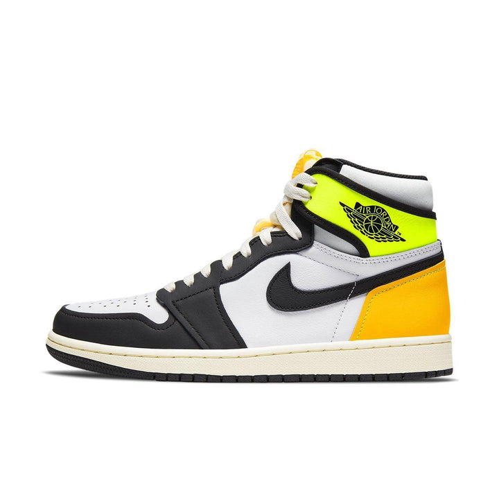 Jordan 1 Retro High “White Black Volt University Gold”