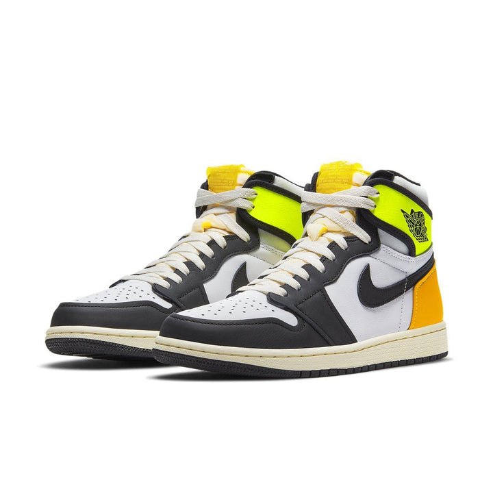 Jordan 1 Retro High “White Black Volt University Gold”