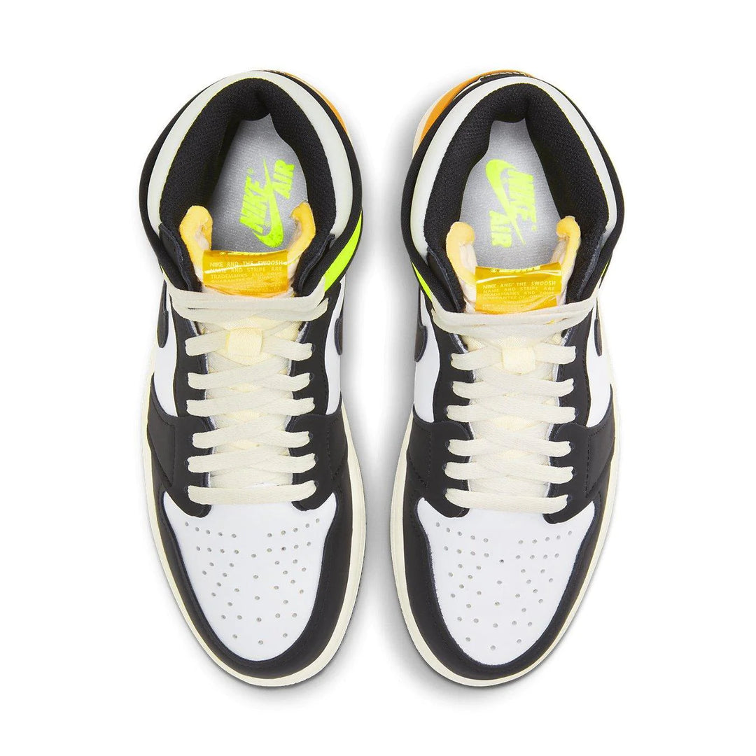 Jordan 1 Retro High “White Black Volt University Gold”