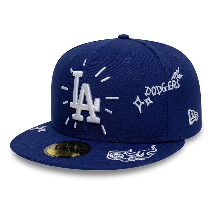 59FIFTY Fitted LA Dodgers MLB Scribble Blu Scuro