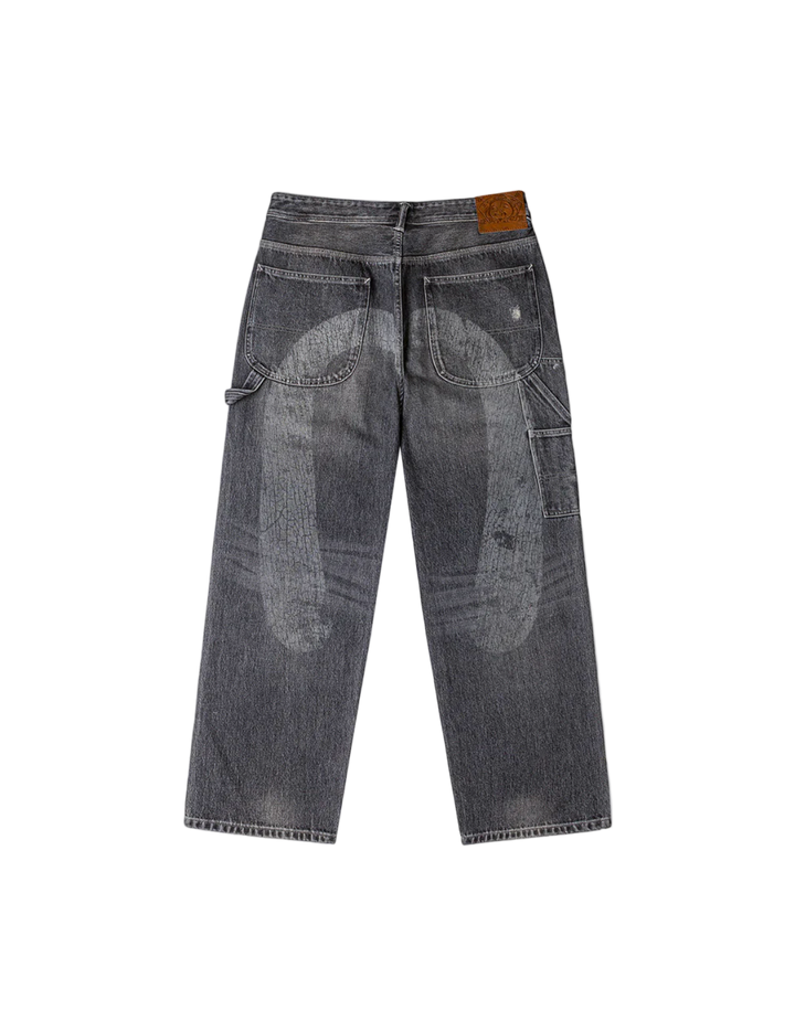 Evisu Jeans con Stampa Daicock Effetto Lavato e Distressed
