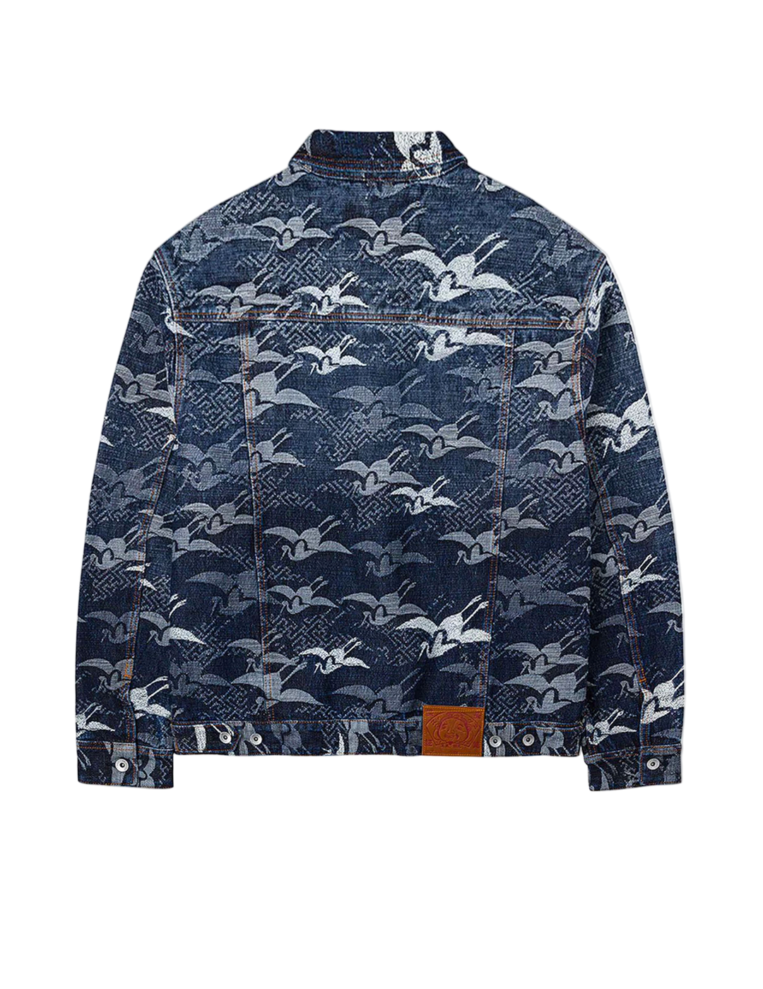 Evisu Giacca in Denim con Motivo Jacquard