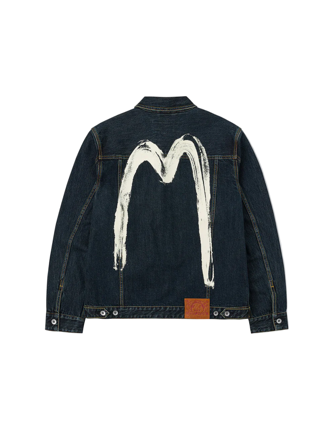 Evisu Giacca in Denim con Stampa Daicock e Pennellata