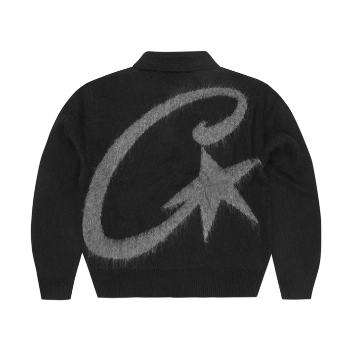 Corteiz Maglione in Mohair "Fuzzy Collar" (Nero)