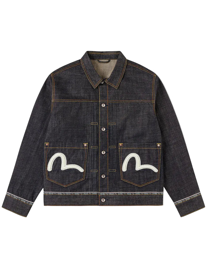 Evisu Logo Seagull Embroidery Denim Jacket