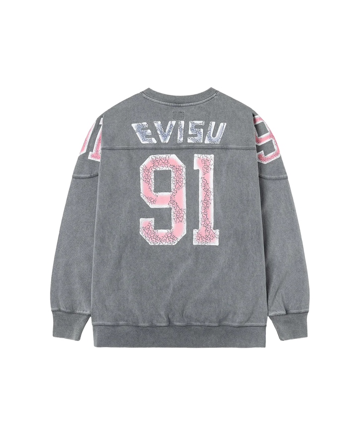 Evisu Maglia a Maniche Lunghe con Logo e "91" Stampati