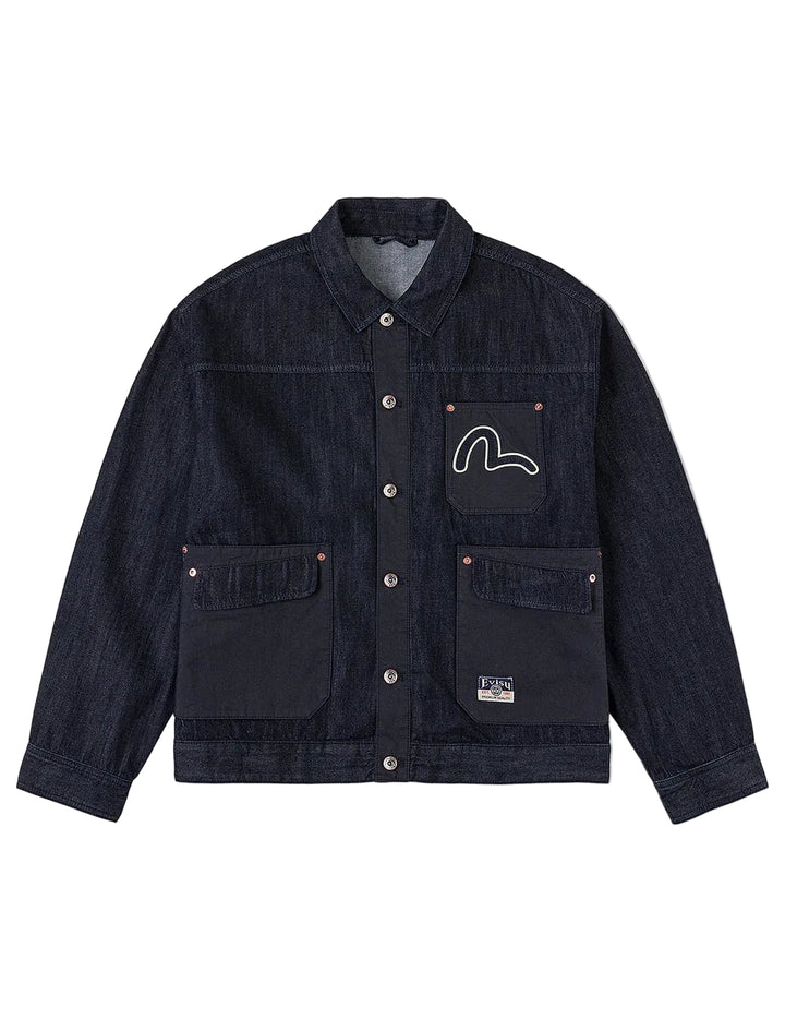 Evisu Fabric Blocking Denim Jacket