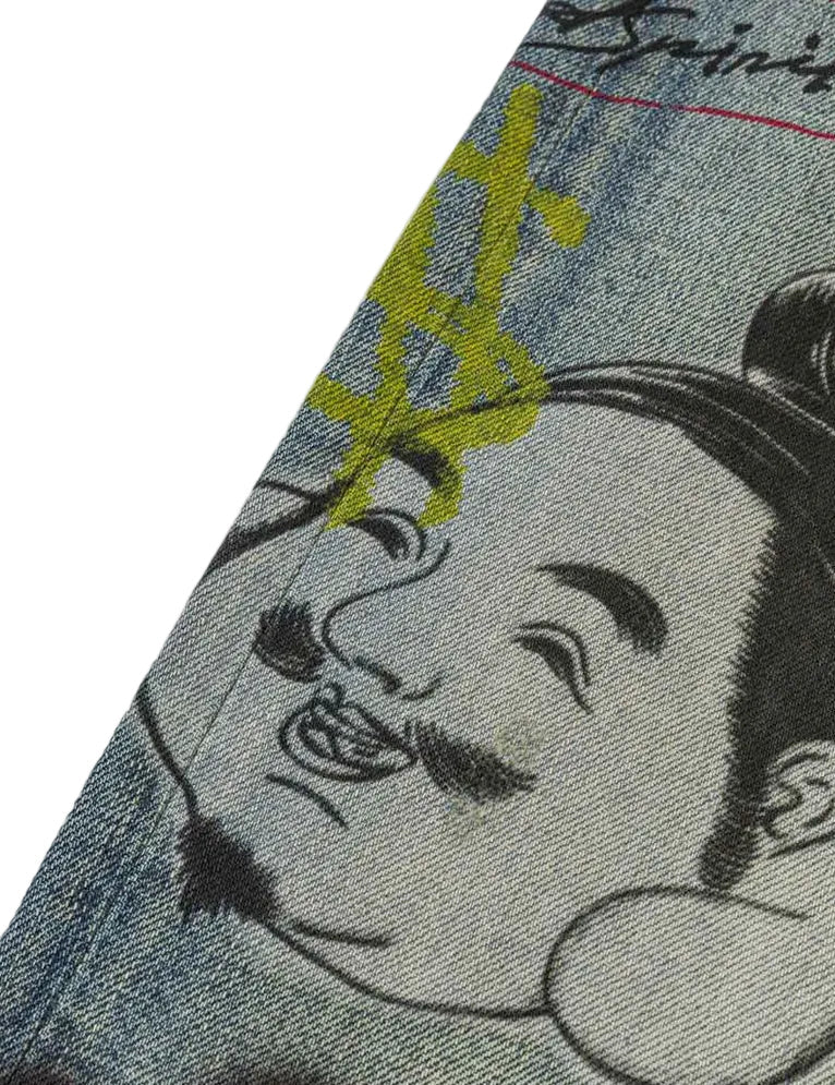 Evisu Allover Graffiti Printed Denim Jeans #2030