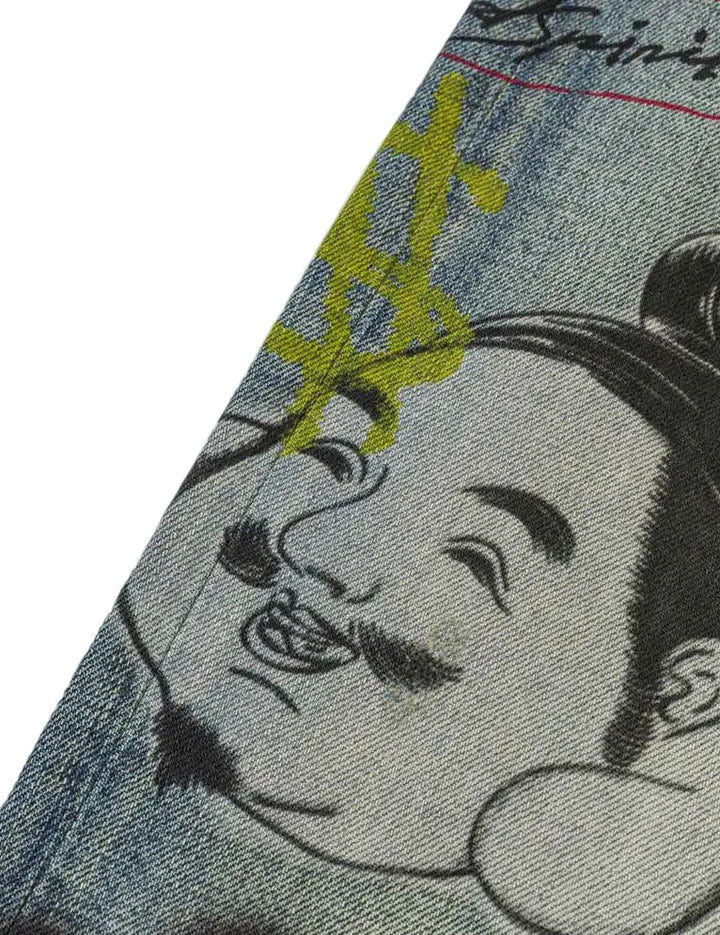 Evisu Allover Graffiti Printed Denim Jeans #2030