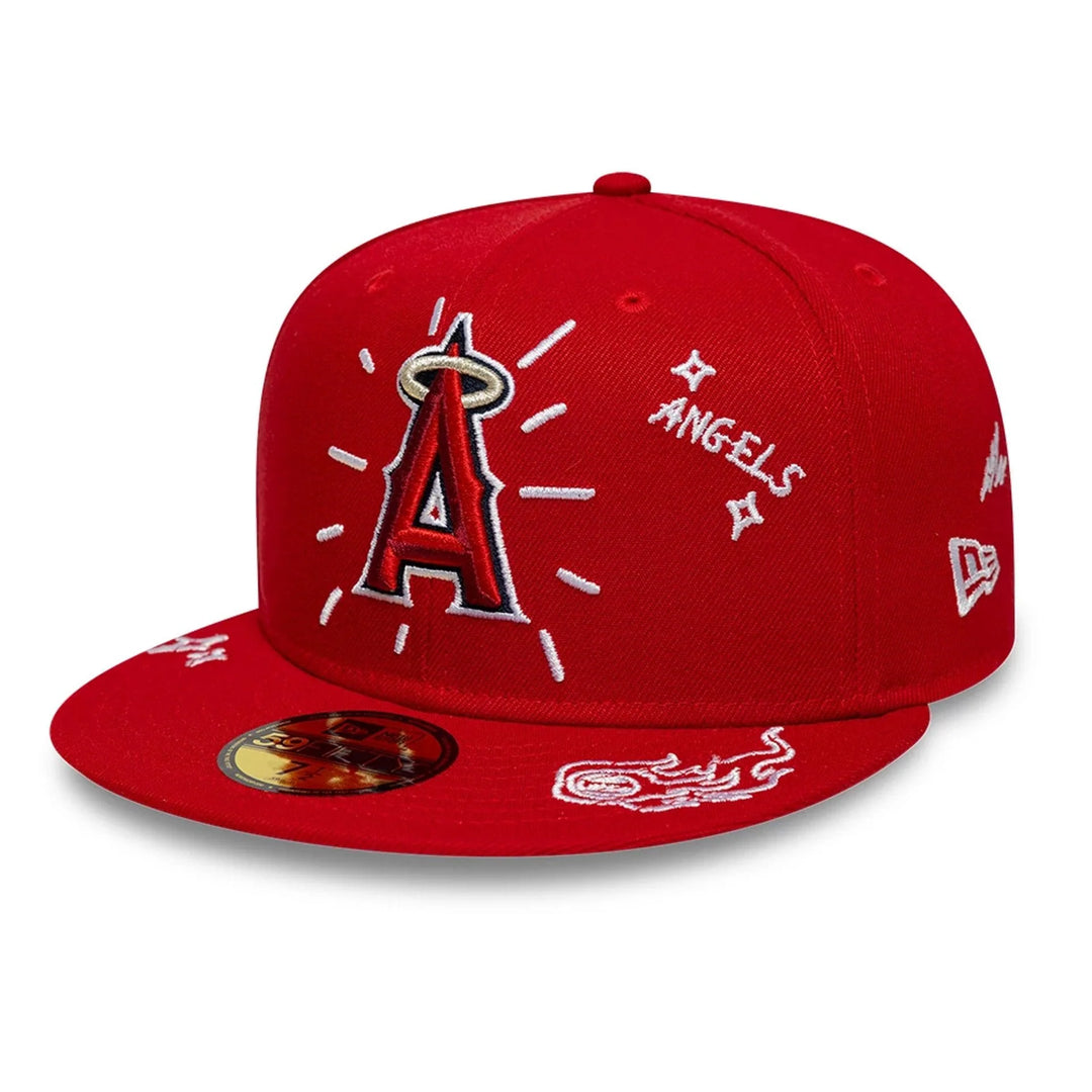 59FIFTY Fitted LA Angels MLB Scribble Rosso