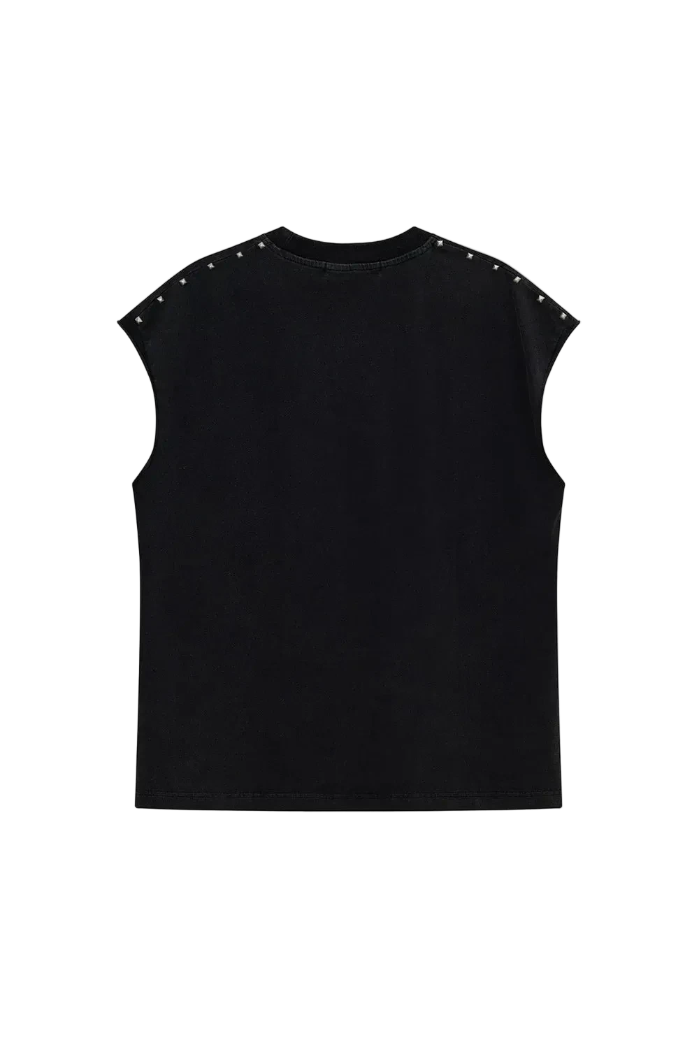 Acupuncture Studded Metal Sleeveless (Washed Black)